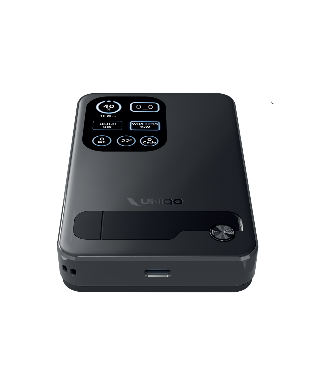 Power bank magnetico 10000 mAh compatibile MagSafe, Qi2 25W e display smart, porta USB-C PD 35W e stand integrato