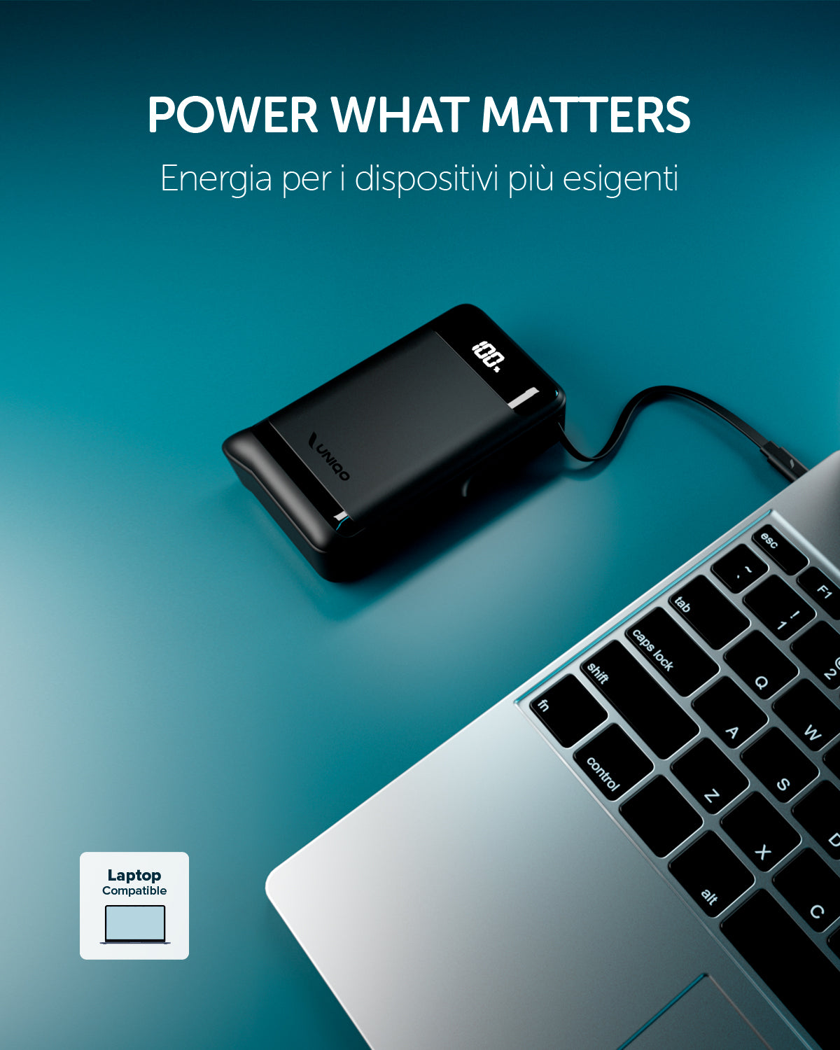 10000mAh Power Bank with LCD Display, Retractable USB-C Cable and 45W USB-C Port