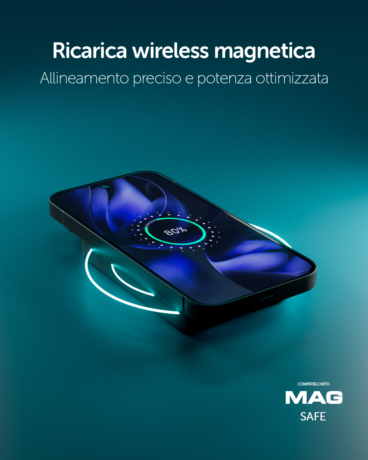 Power bank magnetico 10000 mAh compatibile MagSafe, Qi2 25W e display smart, porta USB-C PD 35W e stand integrato
