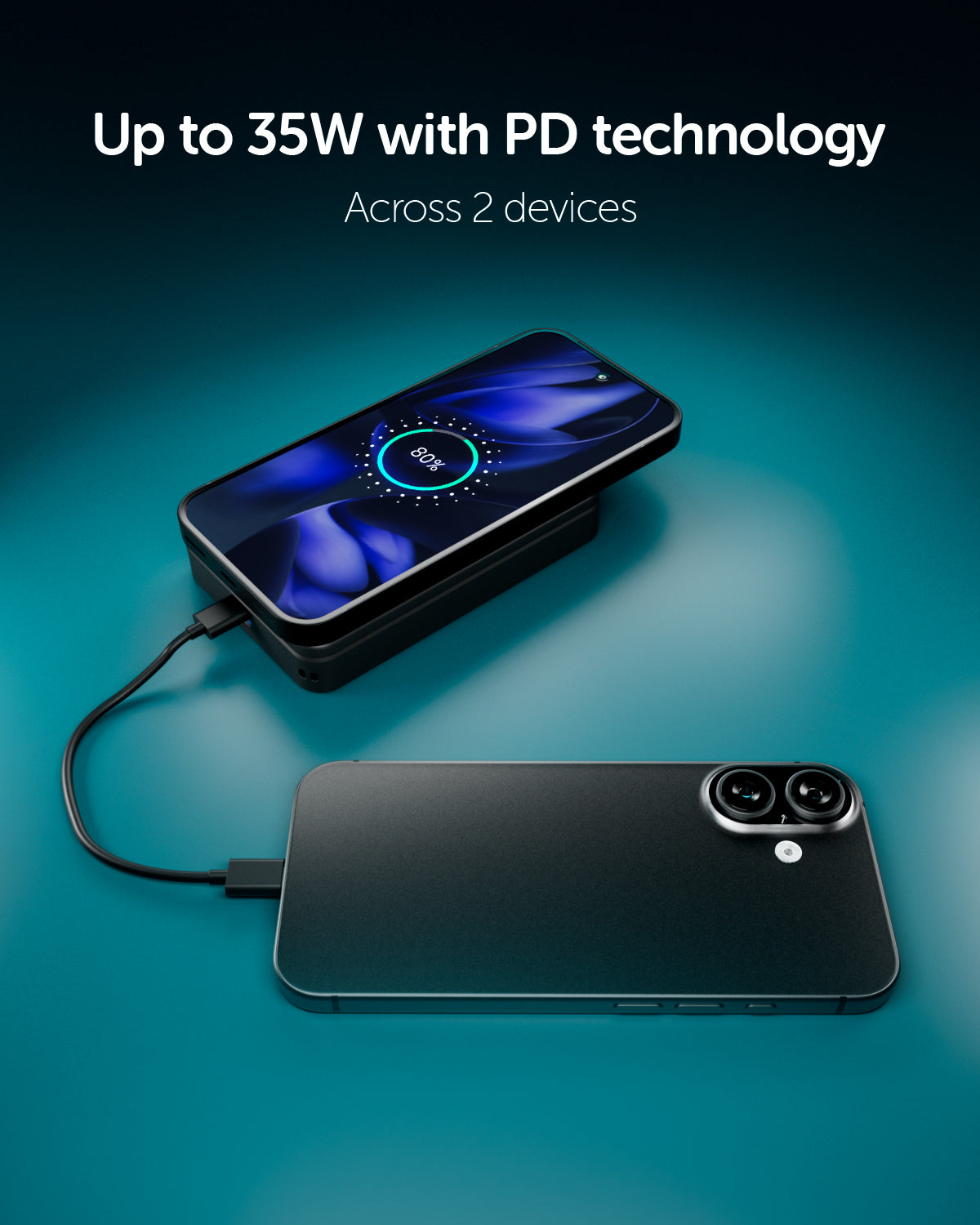 Power bank magnetico 10000 mAh compatibile MagSafe, Qi2 25W e display smart, porta USB-C PD 35W e stand integrato