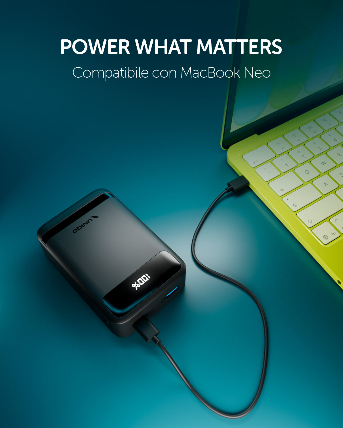 Power bank 20000mAh con display LCD, porta USB-C 20W Power Delivery e USB-A 22,5W AFC