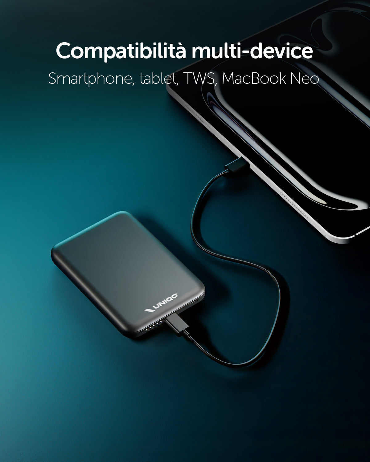 Power Bank 5000 mAh Power Flux compatibile MagSafe e con porta USB-C 20W
