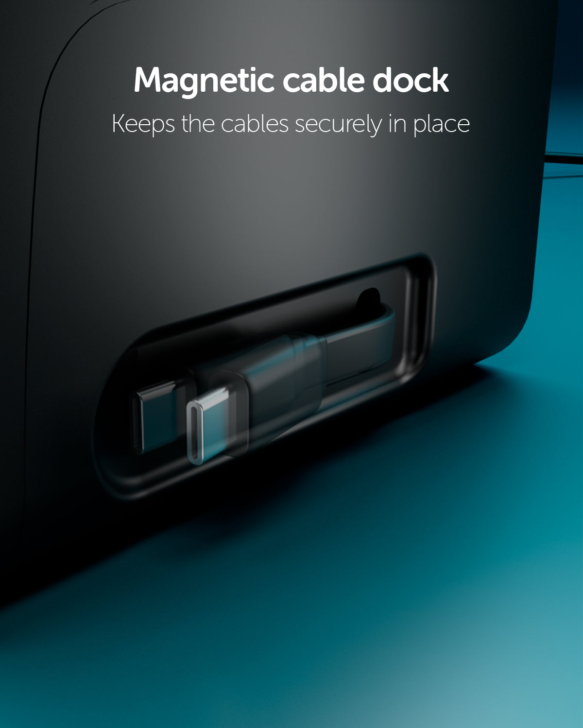 Stazione di ricarica 240W con 2 cavi USB-C retrattili e 4 porte
