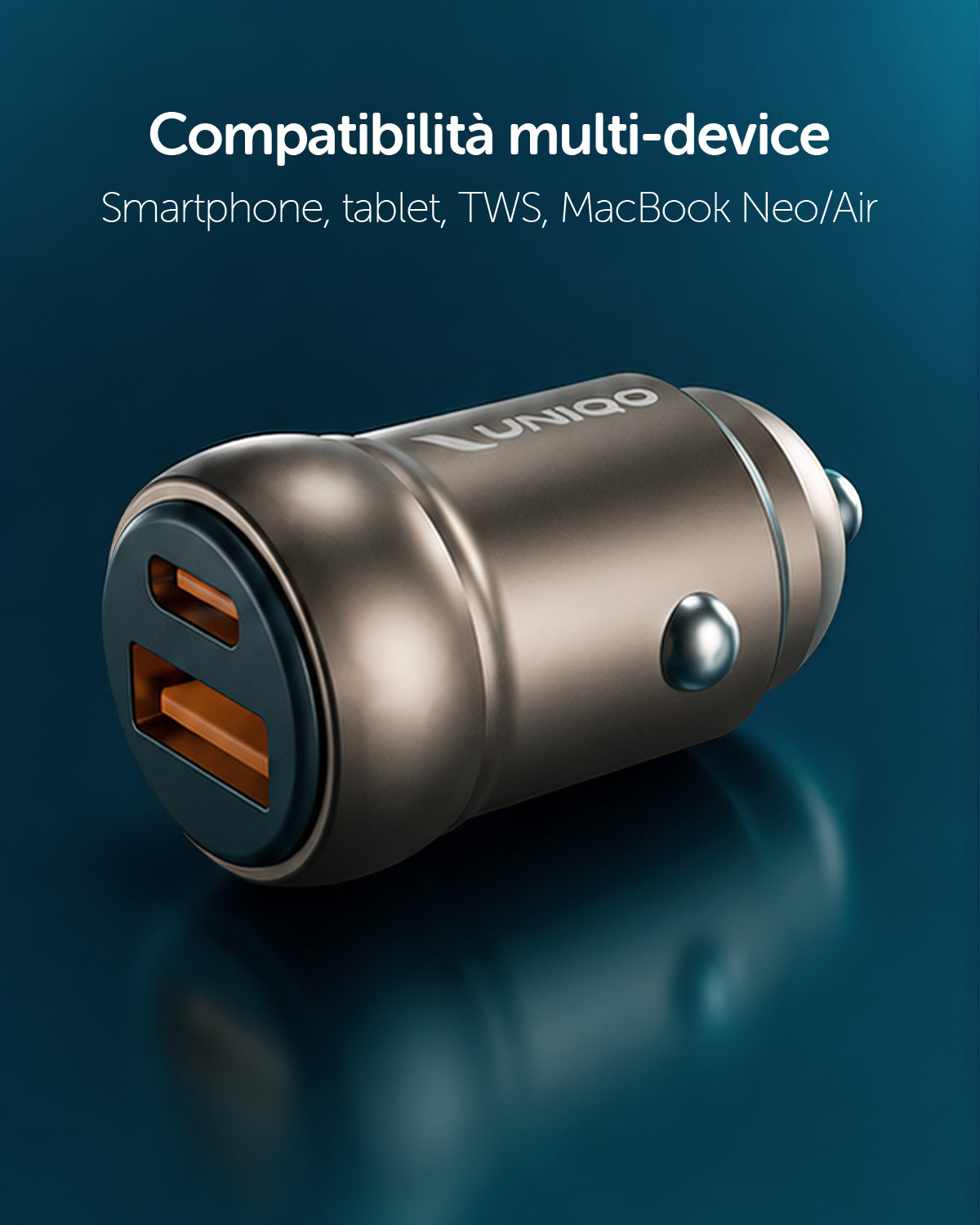Caricatore auto USB-C e USB-A 30W Power Delivery