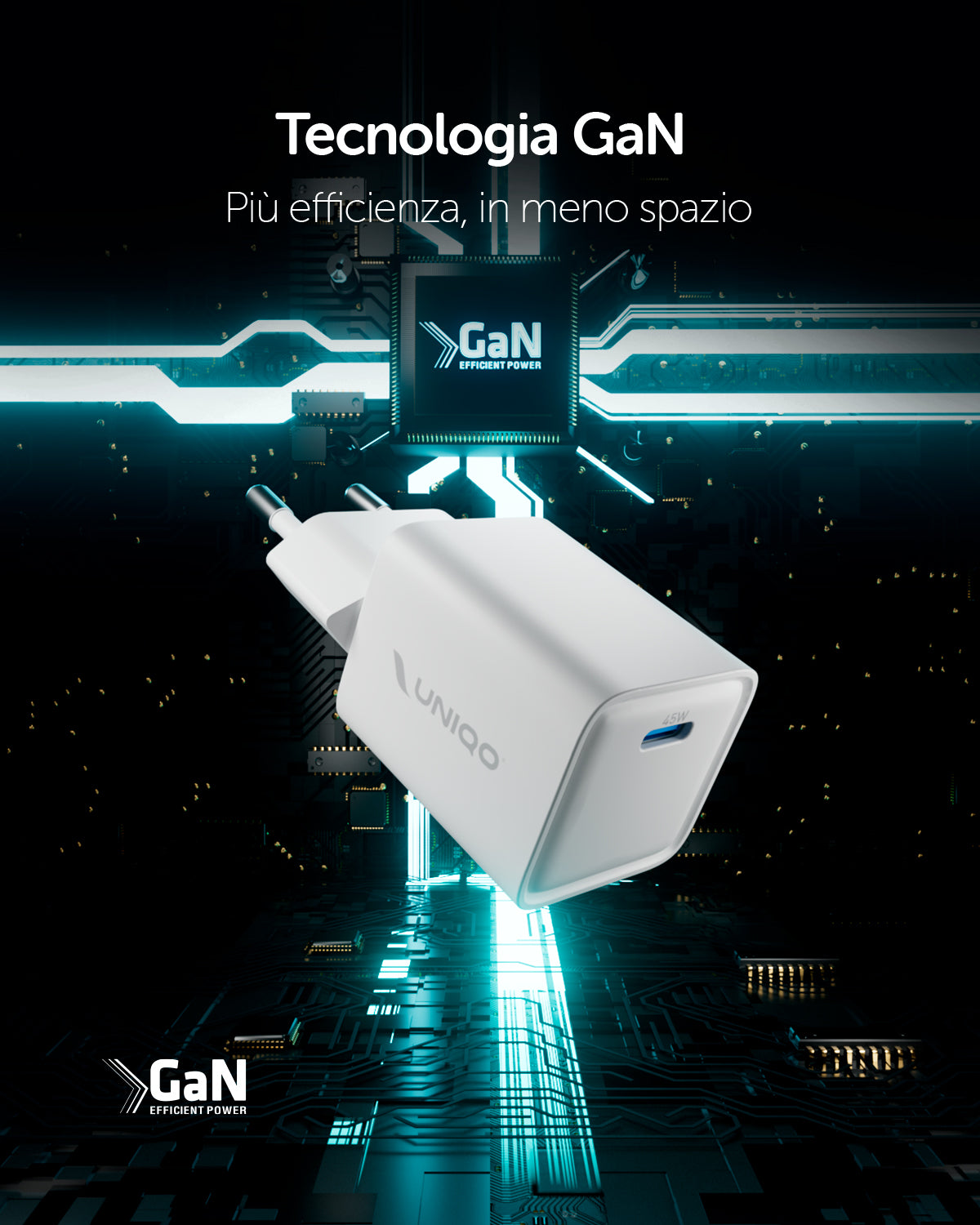 Cube 45 caricatore GaN USB-C 45W Power Delivery