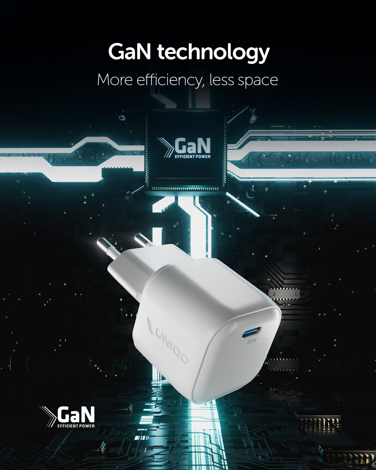 Kit caricatore GaN con porta USB-C 30W e cavo intrecciato da 1,5 m