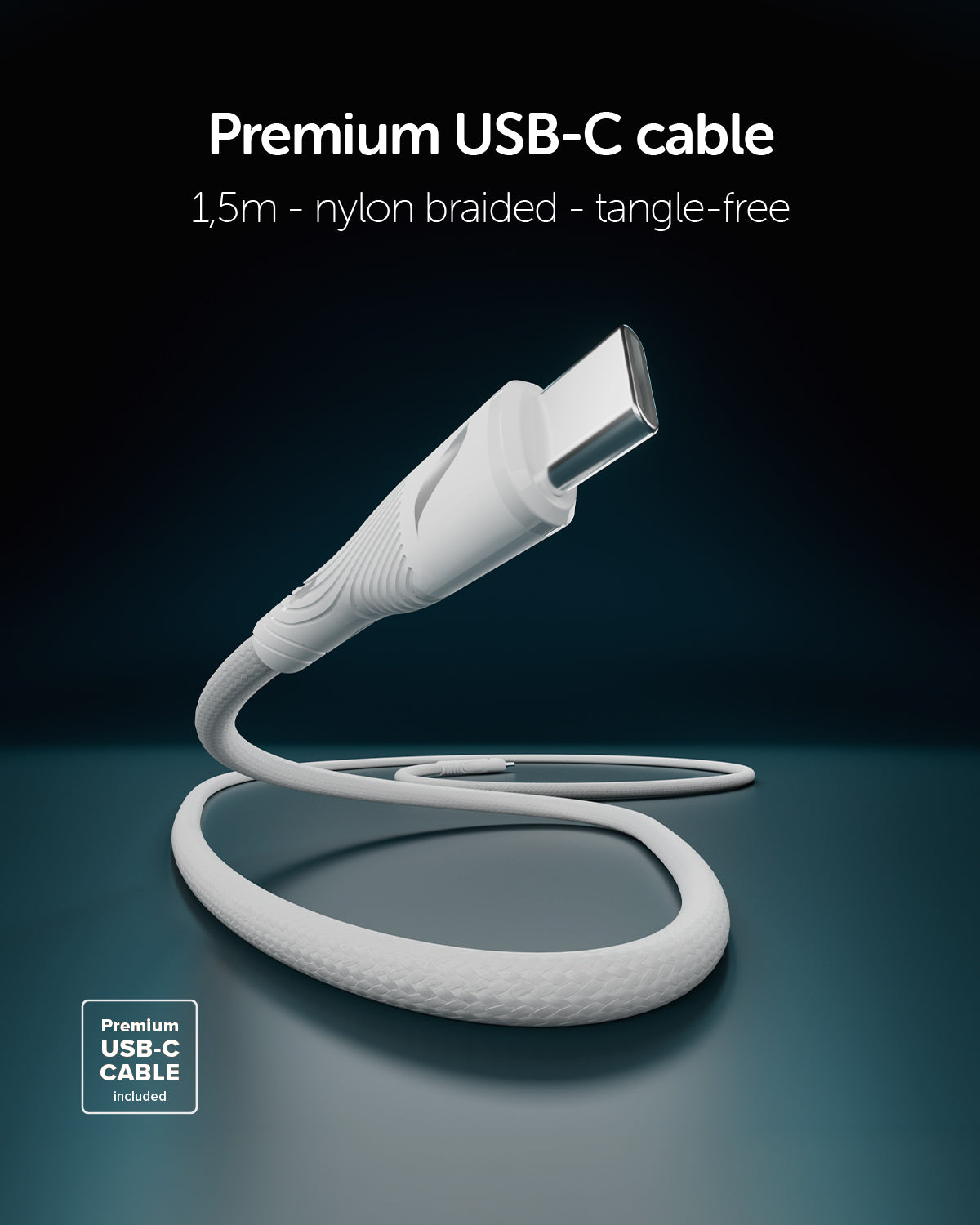 Kit caricatore GaN con porta USB-C 45W e cavo intrecciato da 1,5 m
