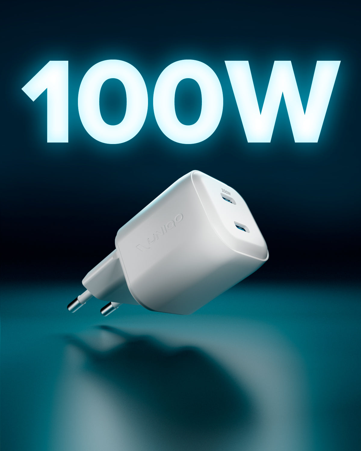 100W GaN charger kit with two USB-C ports and 1.5m braided cable
