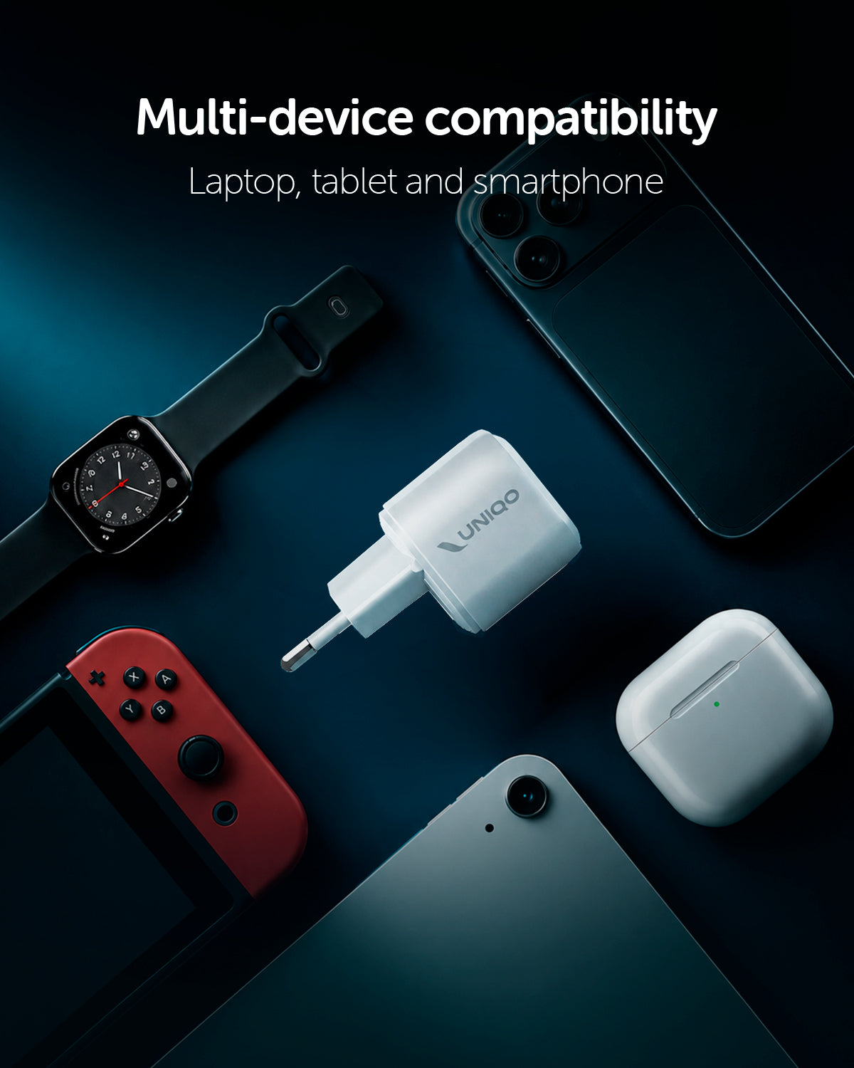 Kit caricatore GaN con due porte USB-C 100W e cavo intrecciato da 1,5 m