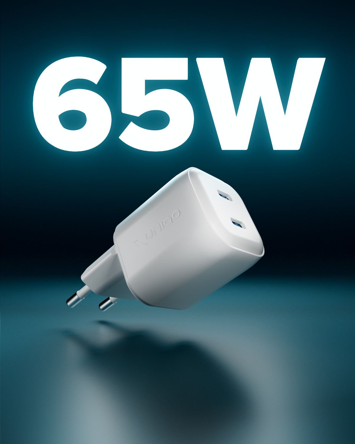 65W GaN charger kit with two USB-C ports and 1.5m braided cable