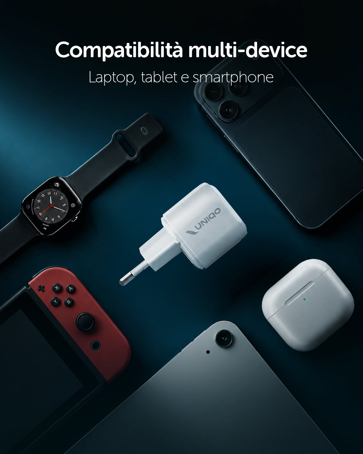 Kit caricatore GaN con due porte USB-C 65W e cavo intrecciato da 1,5 m