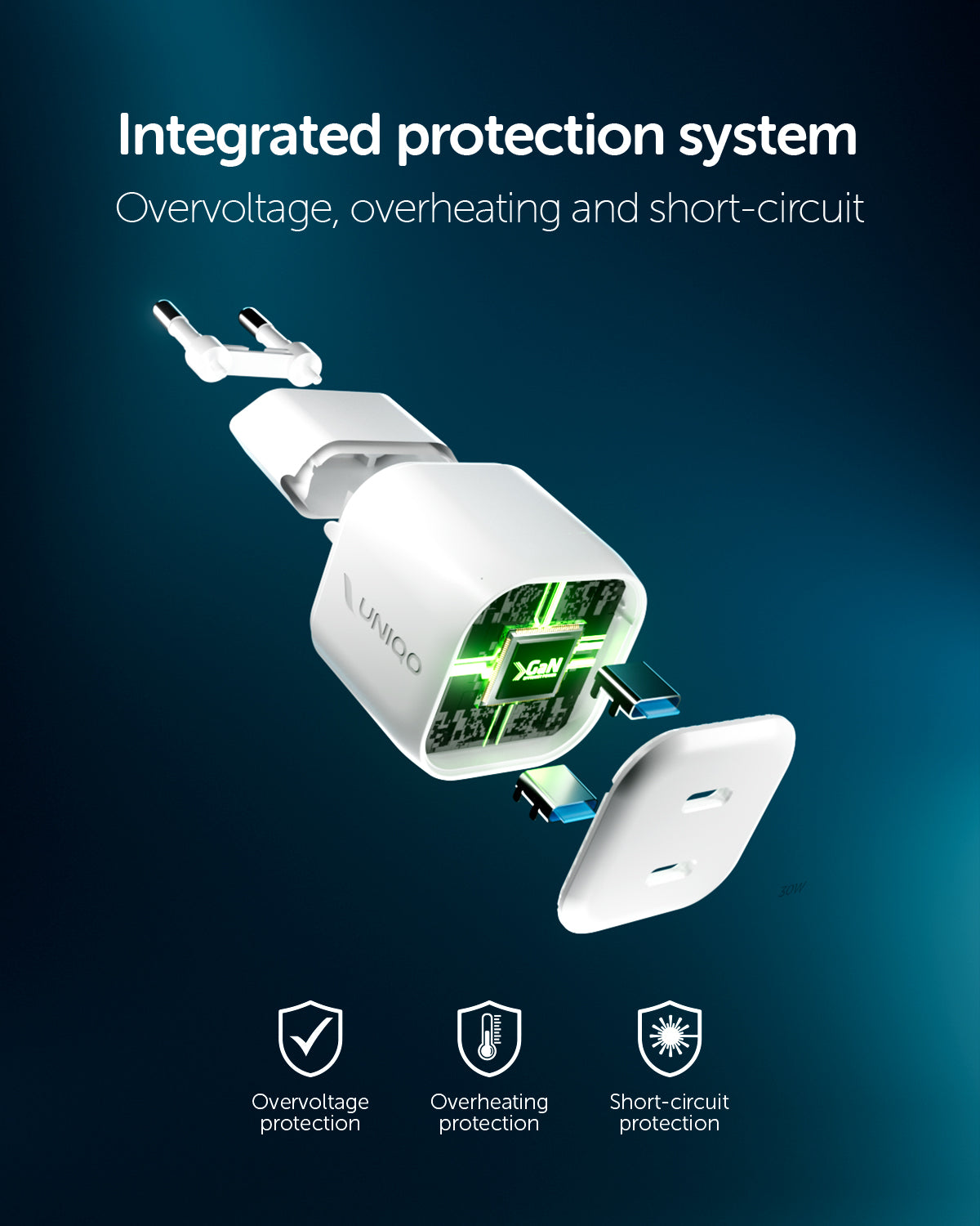 Kit caricatore GaN con due porte USB-C 65W e cavo intrecciato da 1,5 m