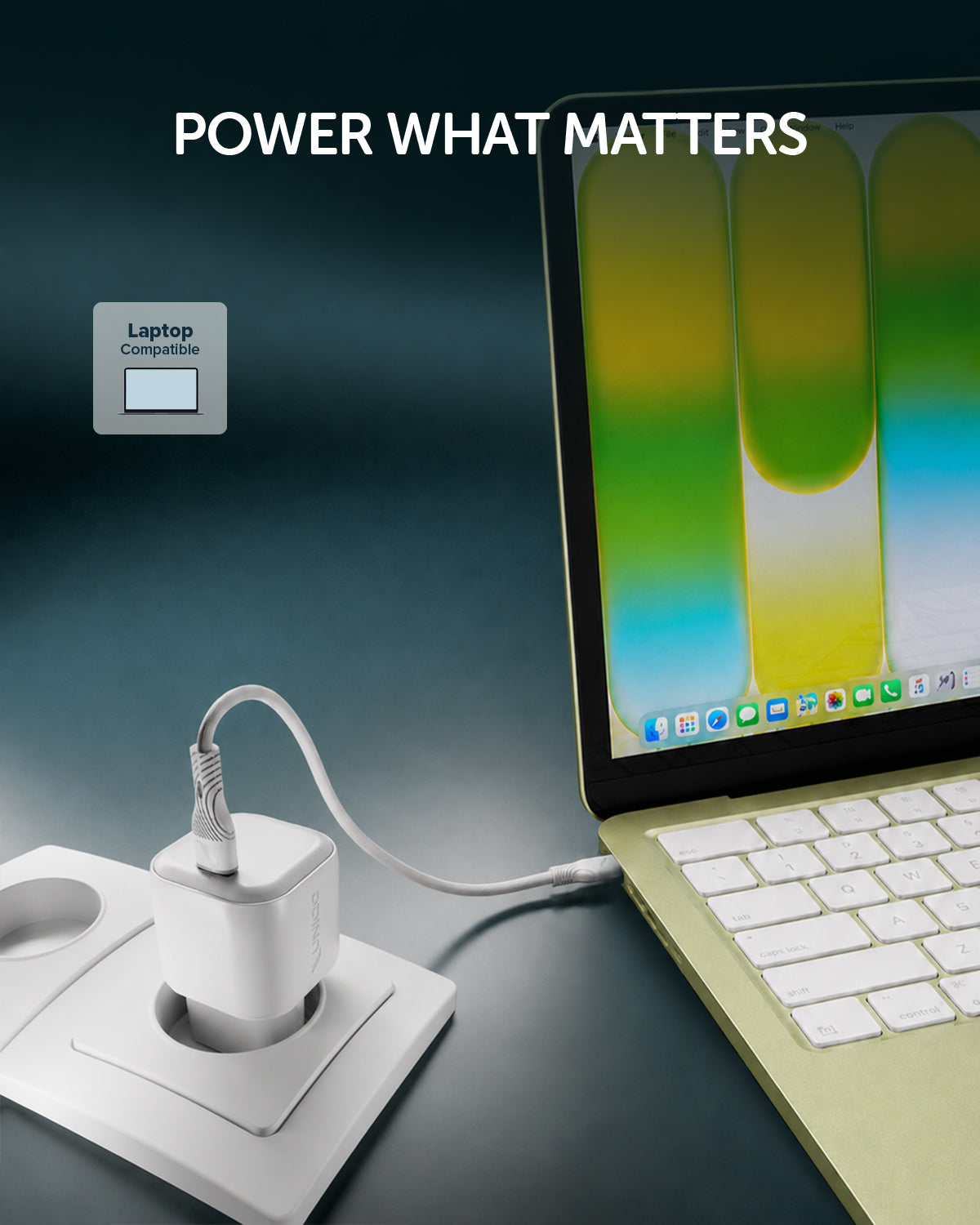 Kit caricatore GaN con due porte USB-C 65W e cavo intrecciato da 1,5 m