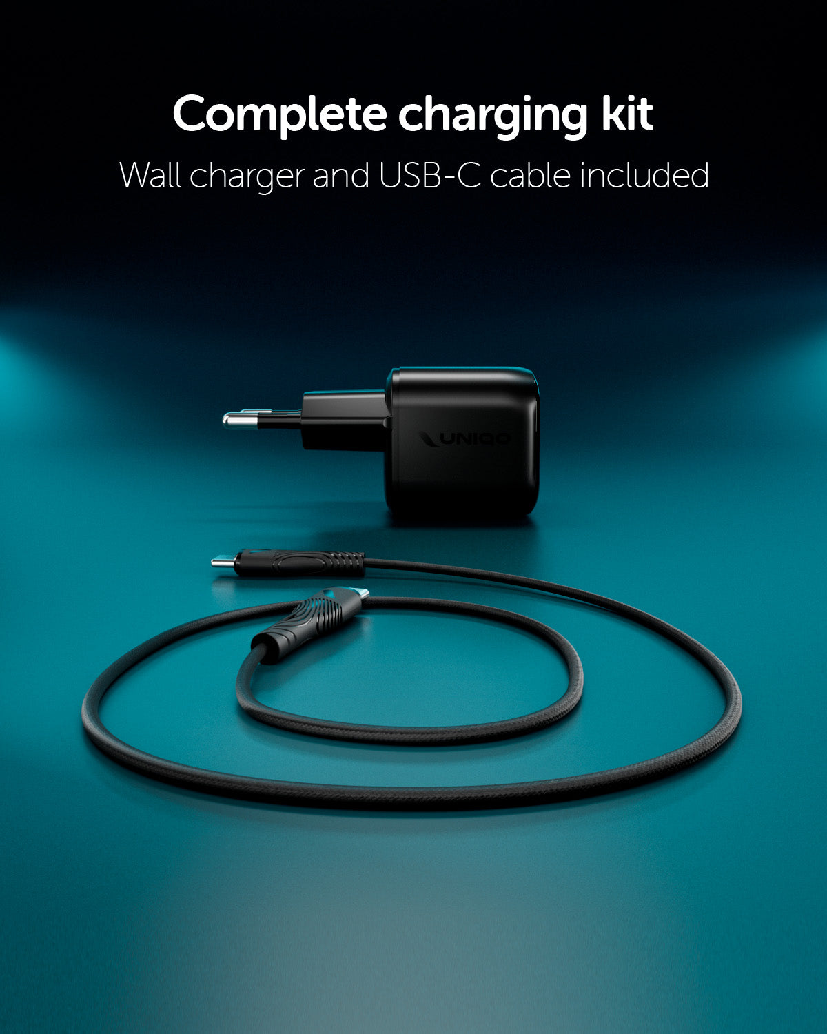 Kit caricatore 45W con una porta USB-C e display TFT integrato e cavo USB-C 1,5m