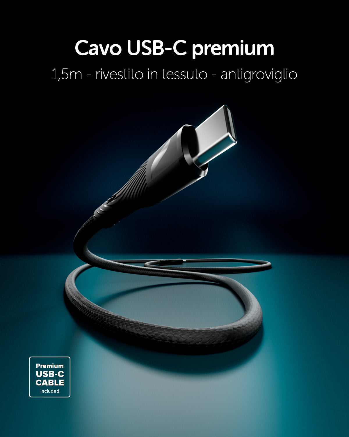 Kit caricatore 45W con una porta USB-C e display TFT integrato e cavo USB-C 1,5m