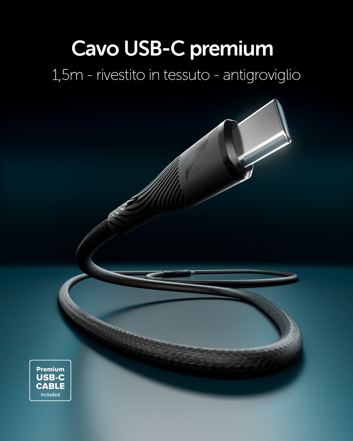 Kit caricatore GaN 70W con display TFT, 2 USB-C, USB-A e cavo incluso