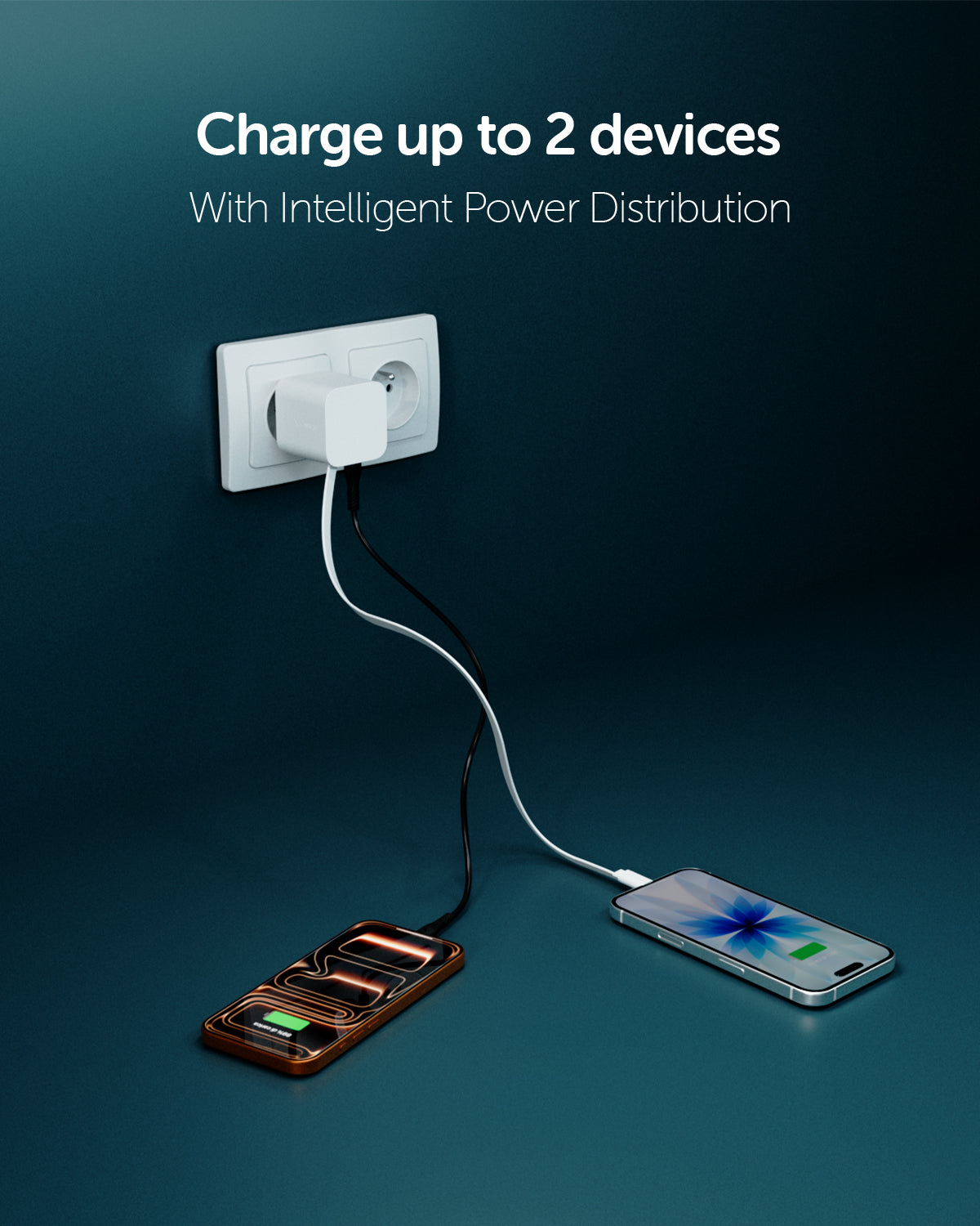 Caricatore da parete GaN 65W con spina pieghevole e cavo USB-C retrattile