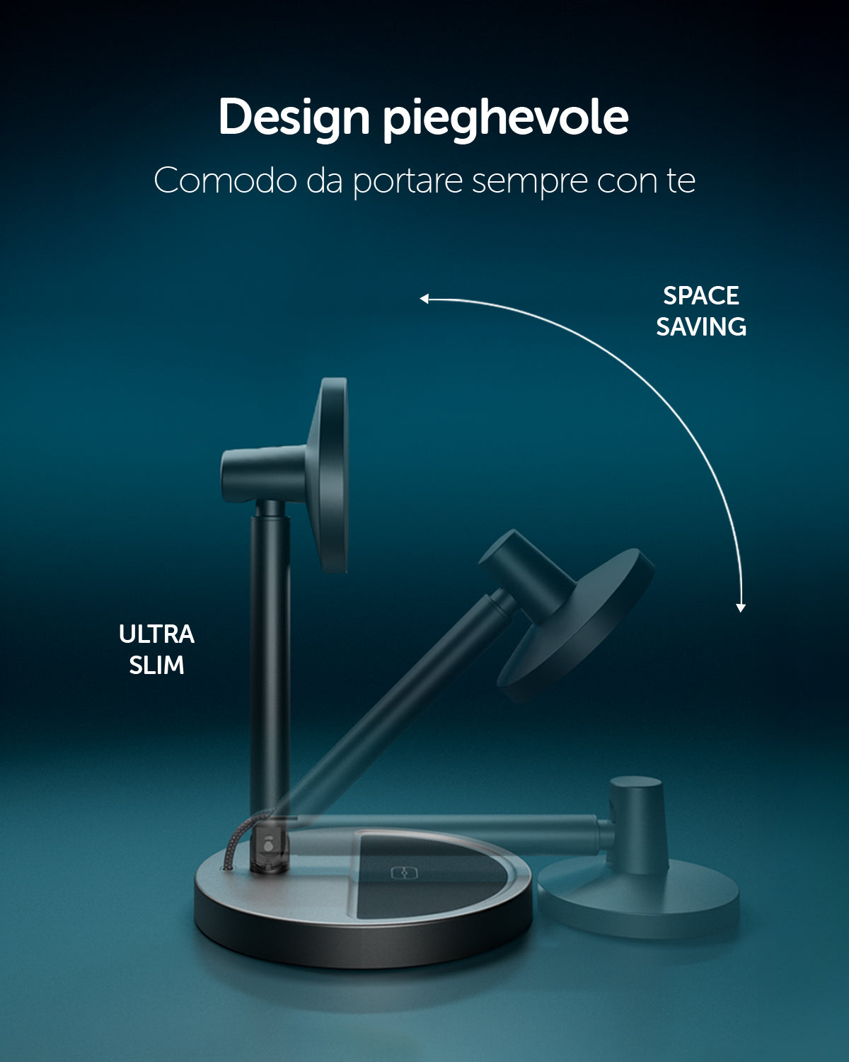 Base di ricarica wireless 2 in 1 pieghevole Qi2 35W con caricatore USB-C 45W e cavo incluso