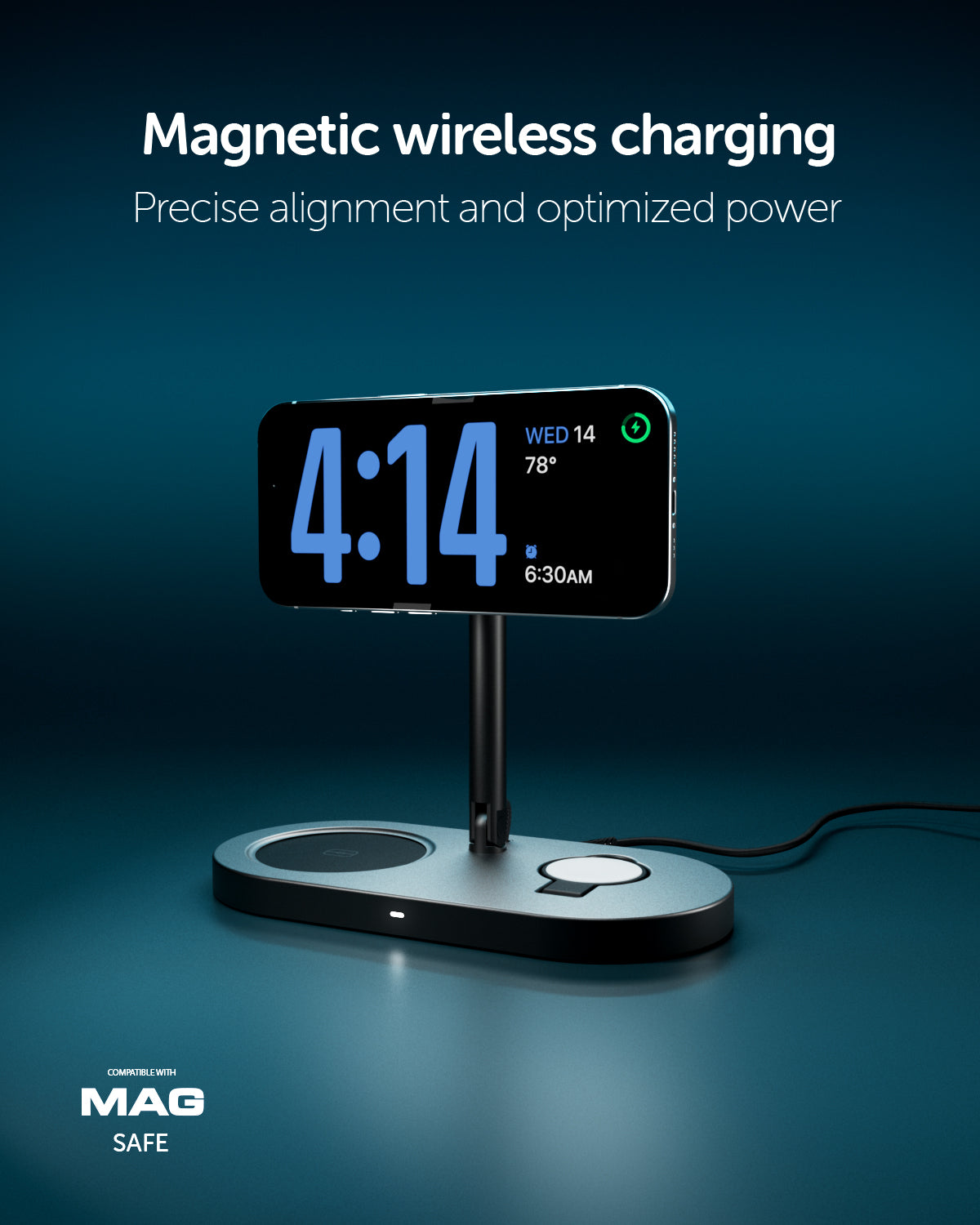 Base di ricarica wireless 3 in 1 pieghevole Qi2 25W con caricatore incluso