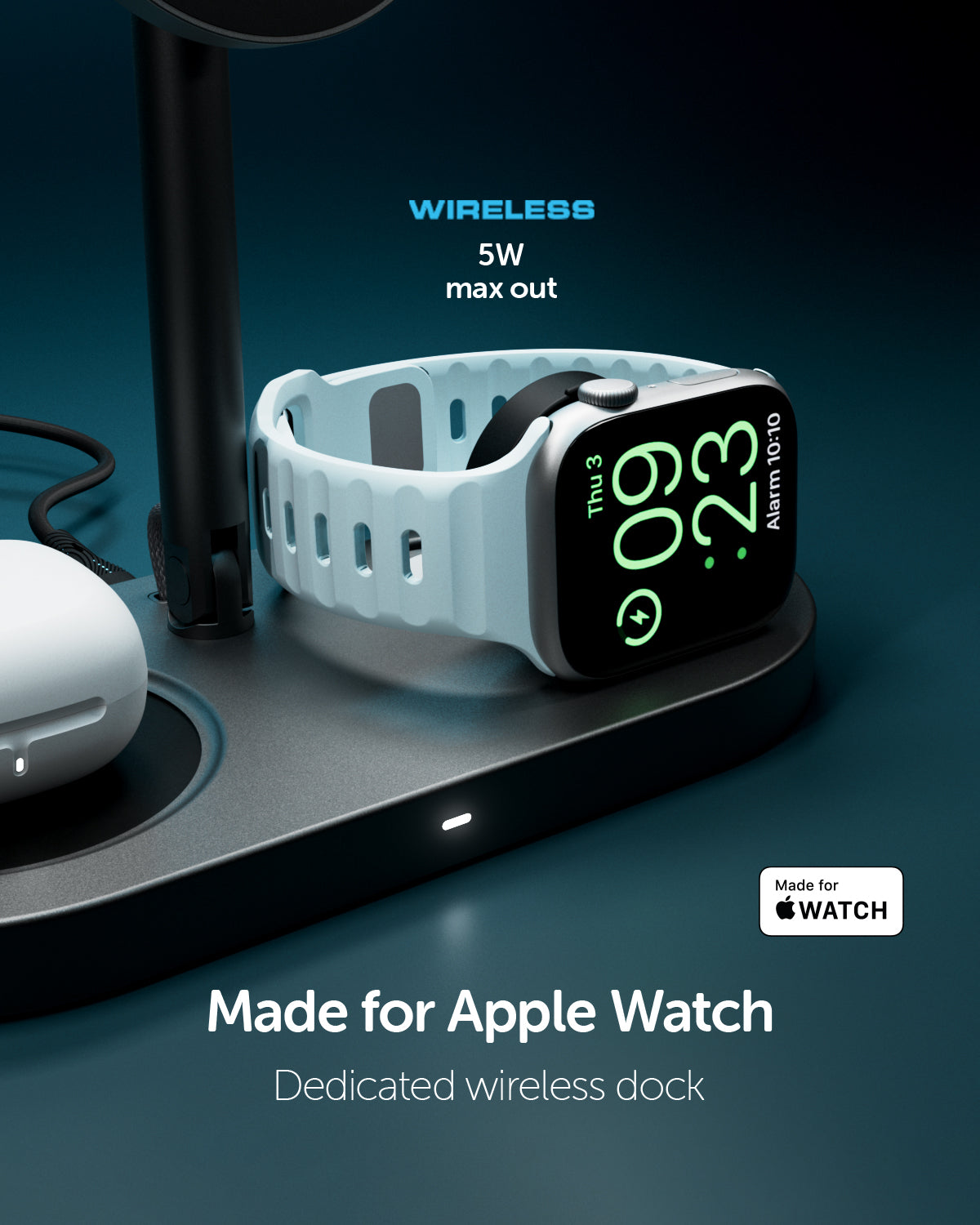 Base di ricarica wireless 3 in 1 pieghevole Qi2 25W con caricatore incluso